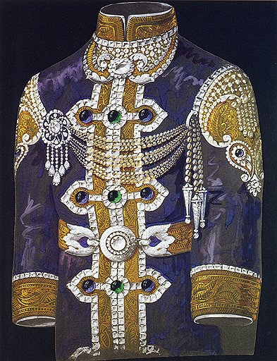 Государственная форма индийского служащего, украшенная драгоценными камнями. Эскиз Chaumet, конец 1920-х