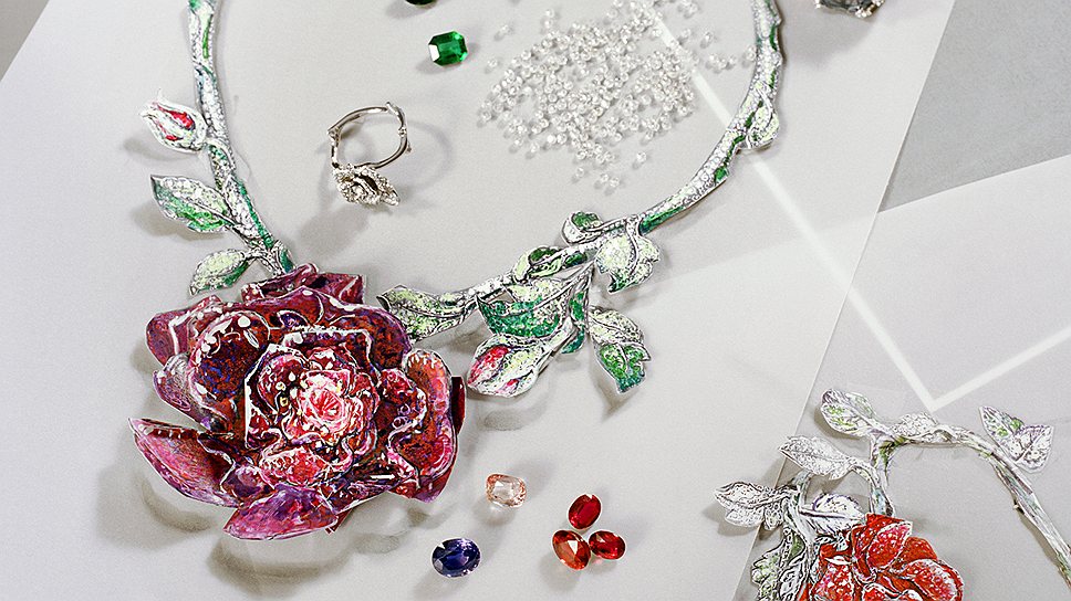 Dior, эскиз к коллекции Bal de Roses, 2012