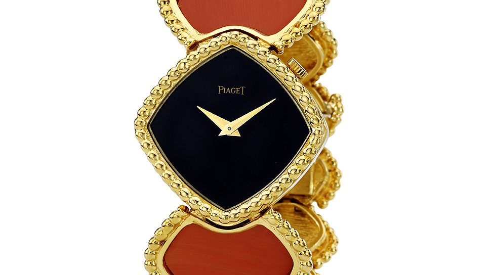Piaget, золотые часы с яшмой и ониксом, 1974 