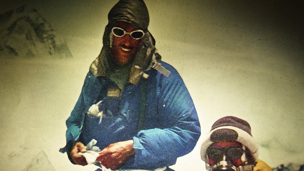 Эдмунд Хиллари и Тенцинг Норгей, первые покорители Эвереста, 1953 