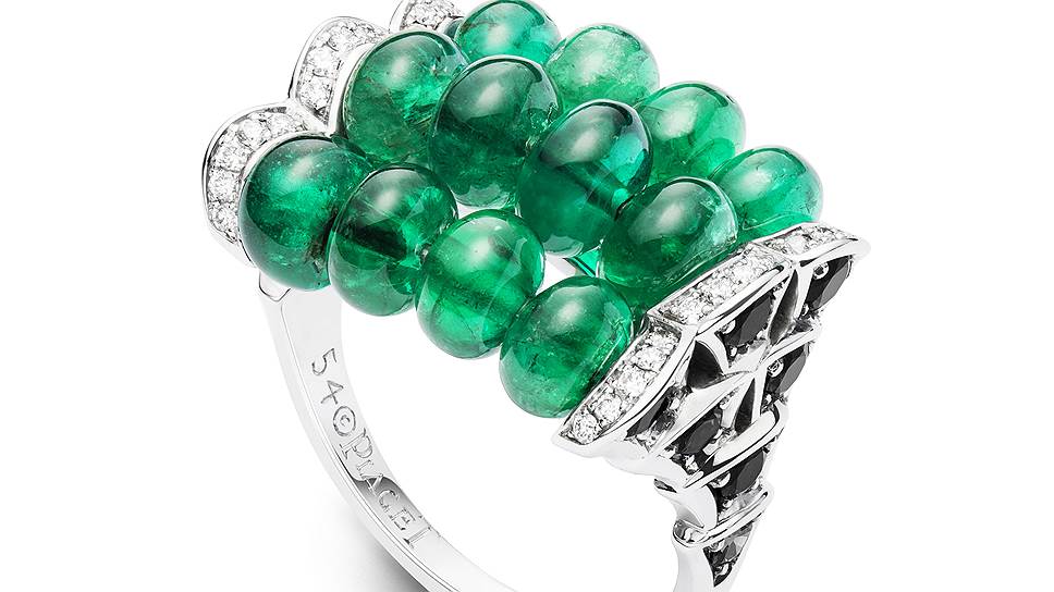 Piaget, кольцо Mythical Journey, золото, бриллианты, изумруды, Piaget