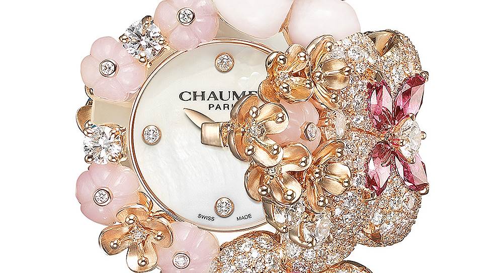 Chaumet, часы Hortensia, золото, бриллианты, сапфиры, турмалины, опал, Chaumet