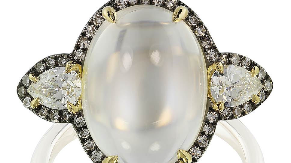 Ivy, кольцо, золото, лунный камень, бриллианты, www.ivynewyork.com 