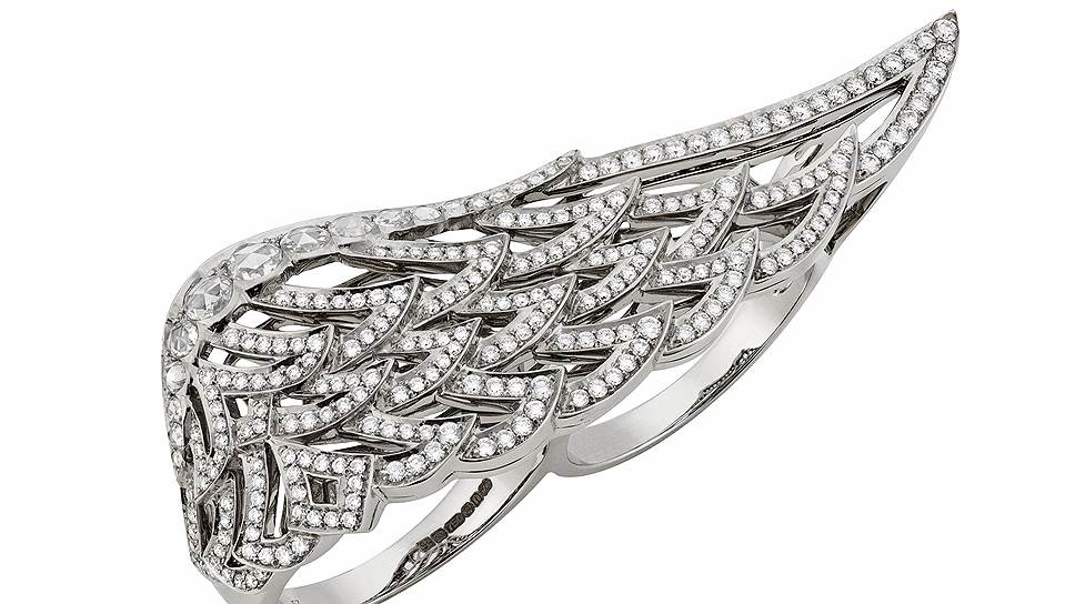 Кольцо Wings 10th Anniversary, золото, бриллианты 
