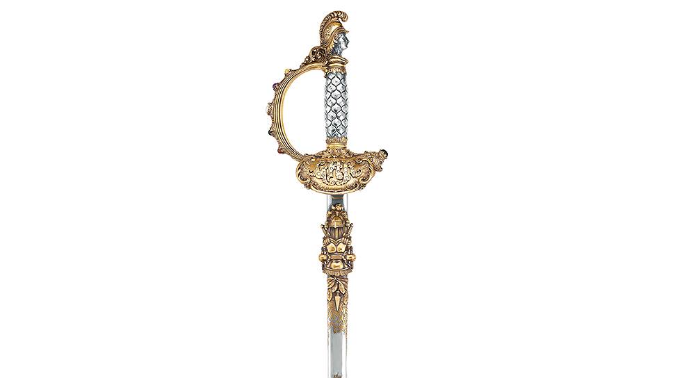 Tiffany &amp; Co. Церемониальный меч для генералов Гражданской войны, гравированное золото и серебро 