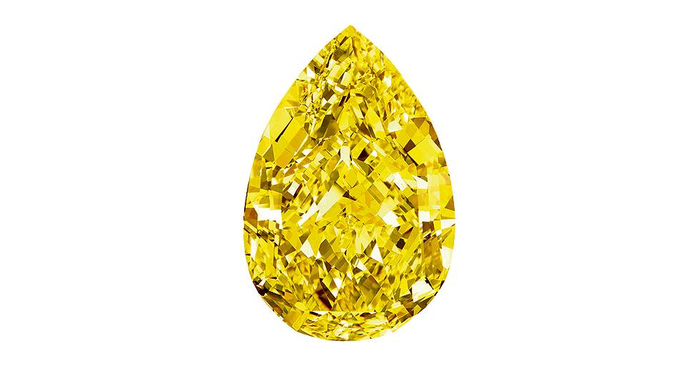 Желтый бриллиант грушевидной огранки весом 110,03 карата продан на Sotheby`s в ноябре 2011 года за $12 361 559 
