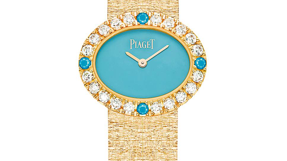 Часы, вдохновленные моделью Джеки Кеннеди, золото, бриллианты, бирюза 
