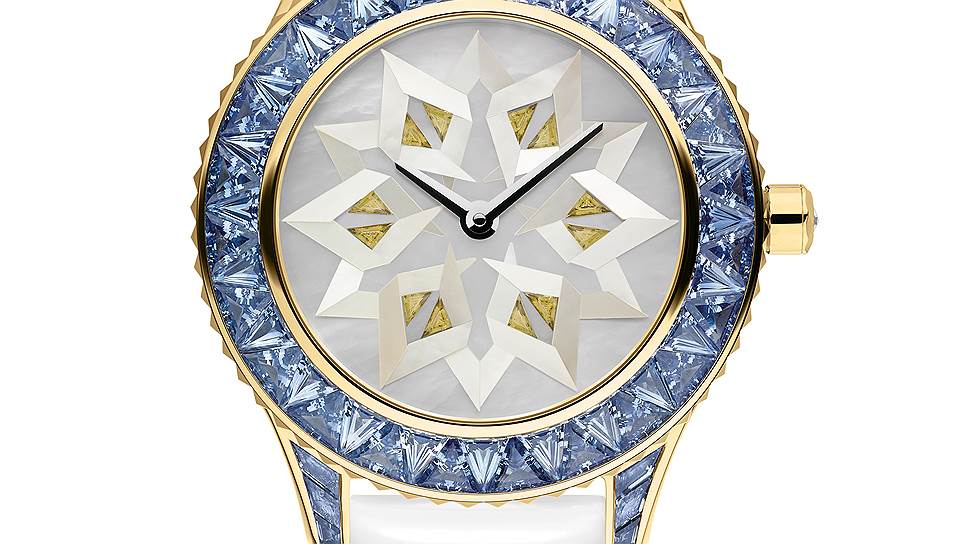 Часы Dior Grand Soir N29 Origami, золото, сапфиры, бриллианты, перламутр, Dior 
