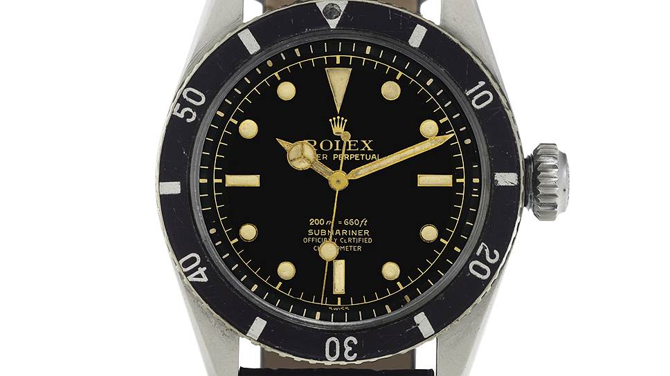 Rolex, Submariner Ref. 6538 (1956 год), аукцион Christie&#39;s 11 июня 2014, проданы за $173 тыс. 
