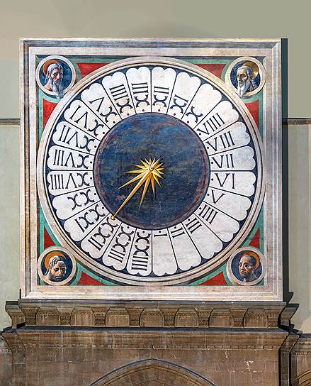 Второе &quot;имя&quot; башенных часов -- Часы Паоло Уччелло. В честь художника, расписавшего этот 7-метровый циферблат в 1433 году