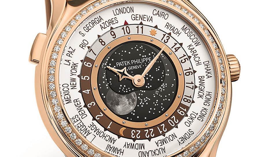 Часы из лимитированной серии World Time Moon (Ref. 7175), выпущенной к 175-летию Patek Philippe 
