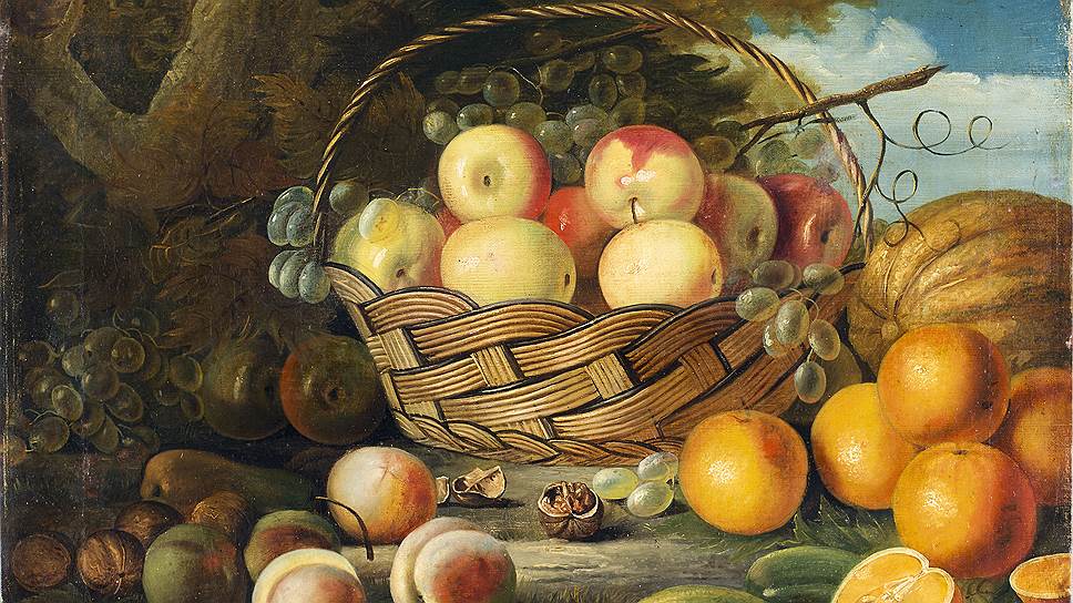 &quot;Натюрморт с корзиной фруктов&quot;, Иван Хруцкий, 1853 год 
