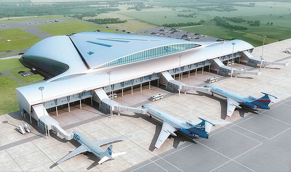 Самарский аэропорт Курумоч: применена мембрана с А-профилем, имитирующая металл 
