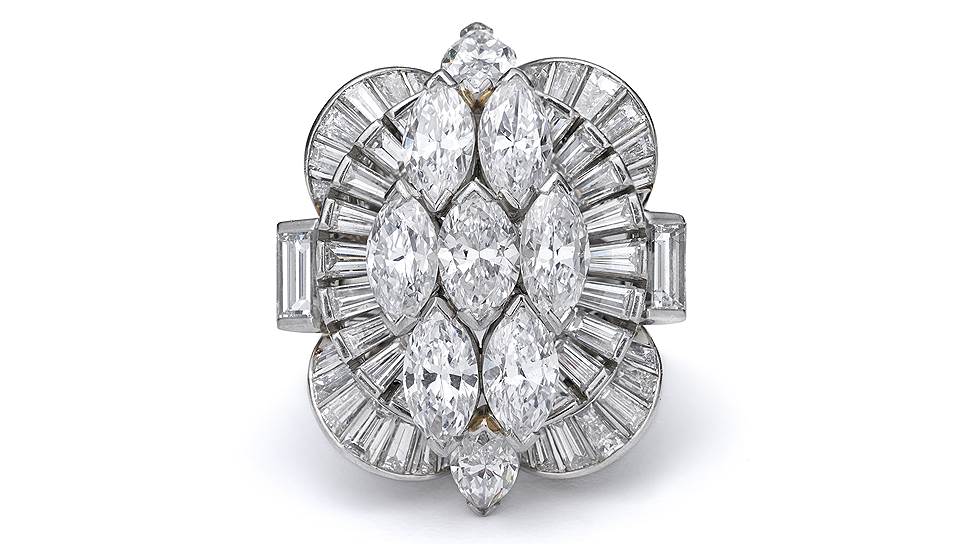 Кольцо, платина, бриллианты, 1939-1952 годы 
