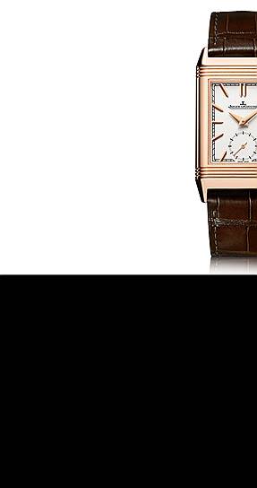 Jaeger-LeCoultre. Reverso Tribute Duoface из розового золота со вторым циферблатом, указывающим время второго часового пояса. Механизм Jaeger-LeCoultre 854A/2 с ручным заводом и запасом хода 42 часа 
