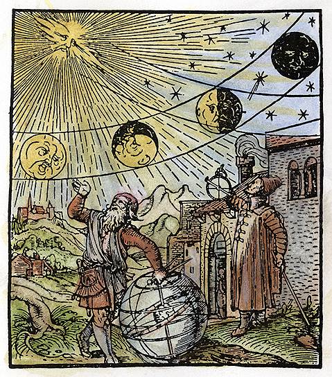 &quot;Фазы Луны&quot;. Гравюра на дереве, Ганс Гольбейн Младший, Базель, 1534 год 
