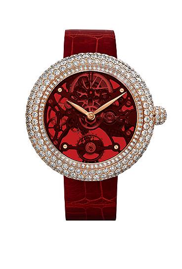 Jacob &amp; Co., часы Northern Lights Rose Gold Red Dial, , розовое золото, бриллианты, корпус 44 мм, механизм с ручным заводом