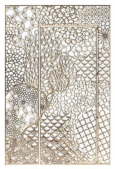 Резная дверь из бронзы и фарфора, Дэвид Вайзман, 2017 год 

