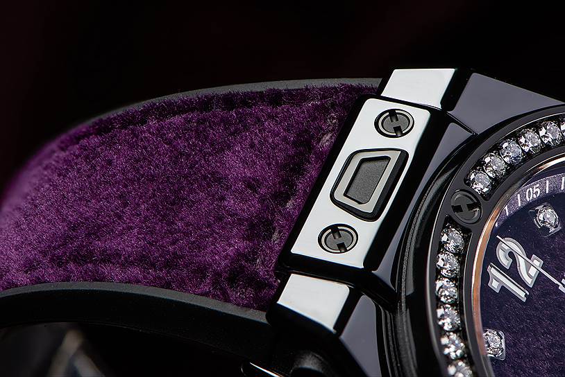 One Click Italia Independent Purple Velvet, керамика, бриллианты, бархат, каучук, 39 мм, механизм с ручным подзаводом 
