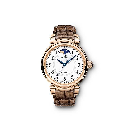 Часы Portofino Automatic Moon Phase, 37 мм, розовое золото, бриллианты, механизм с автоподзаводом 
