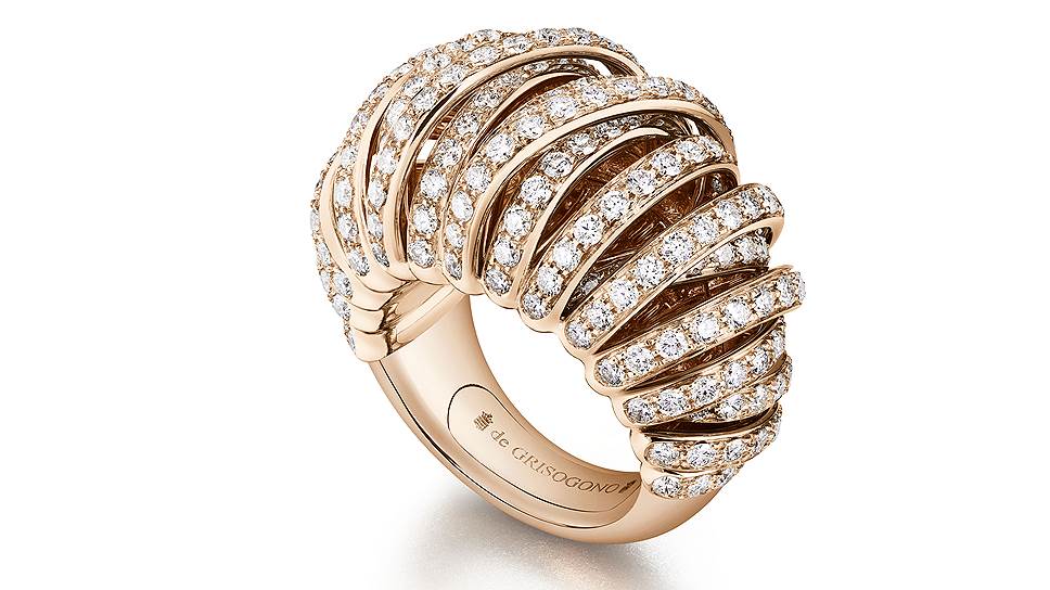 Кольцо Allegra Glow, розовое золото, бриллианты 

