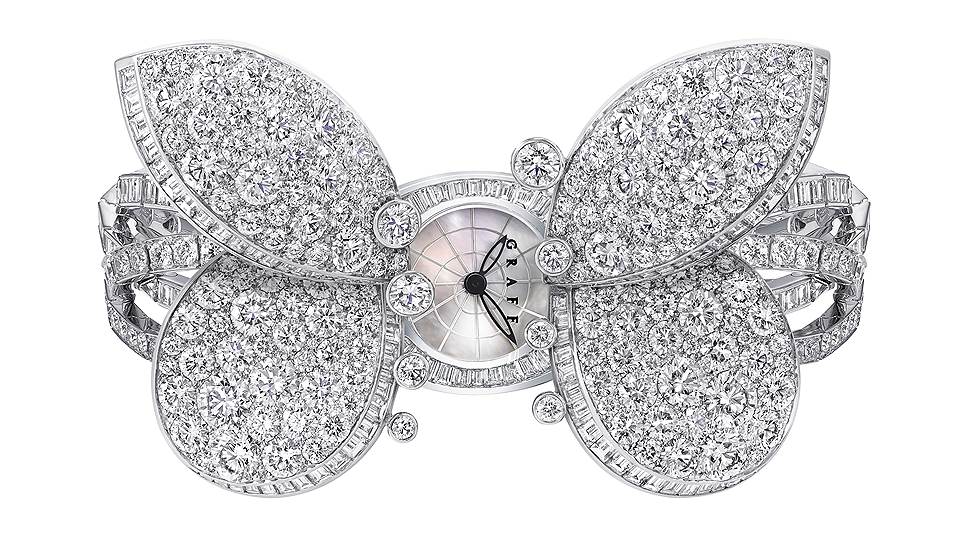 Diamond Princess Butterfly, 17 мм, белое золото, перламутр, бриллианты, 2016 год 
