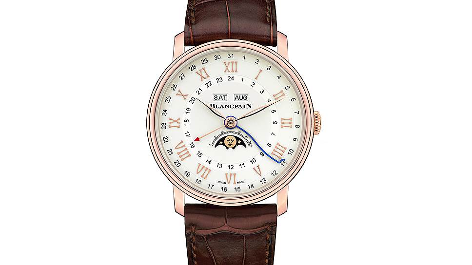 Blancpain, часы Quantieme Villeret Complet GMT, 40 мм розовое золото, 1 695 500 руб. 
