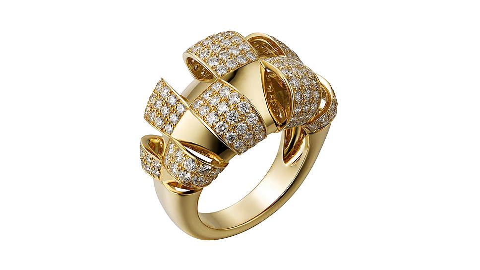 Кольцо Coup d&#39;Eclat, желтое золото, бриллианты
