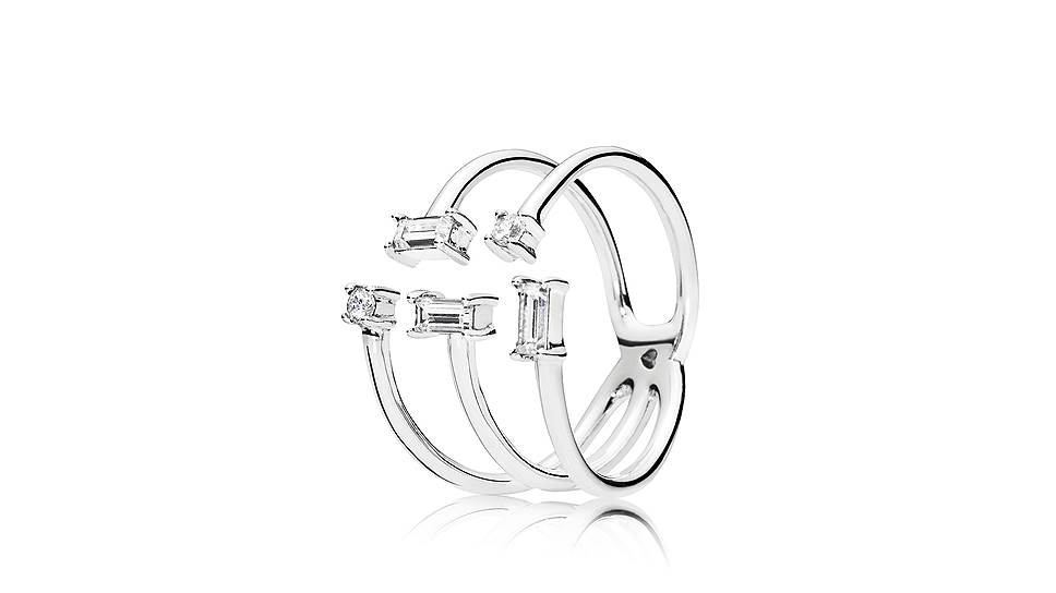Pandora, кольцо из коллекции «Сверкающий лед», серебро, цирконы