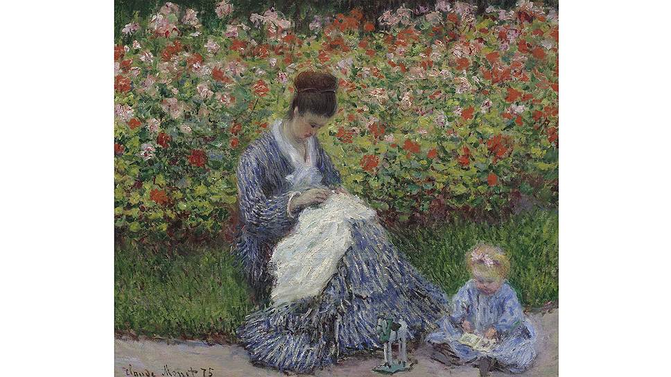 Клод Моне. «Камилла Моне с ребенком в саду». 1875