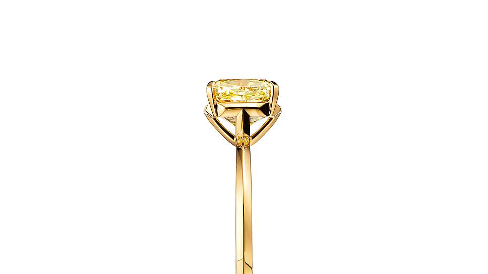 Помолвочное кольцо Tiffany True, желтое золото, белый, желтый бриллиант