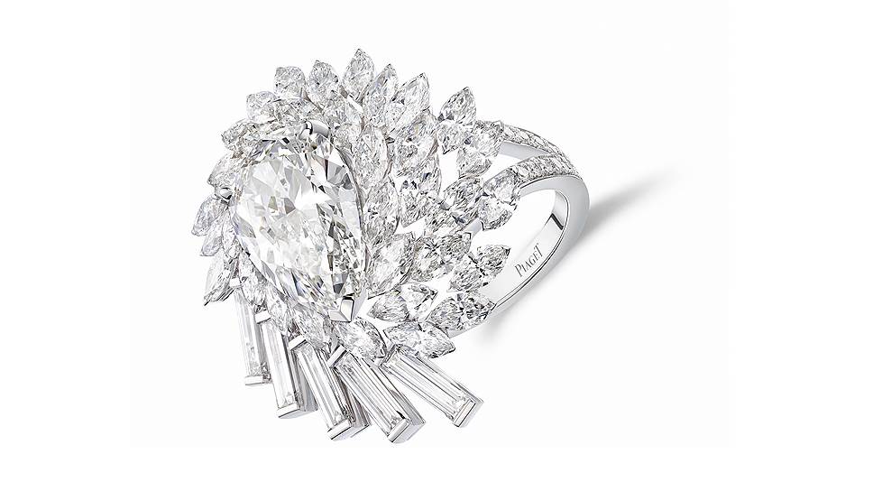 Piaget, кольцо White Illusion, белое золото, бриллианты