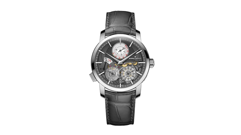 Vacheron Constantin, часы Traditionnelle Twin Beat Perpetual Calendar, 42 мм, платина, механизм с ручным подзаводом, запас хода 65 дней