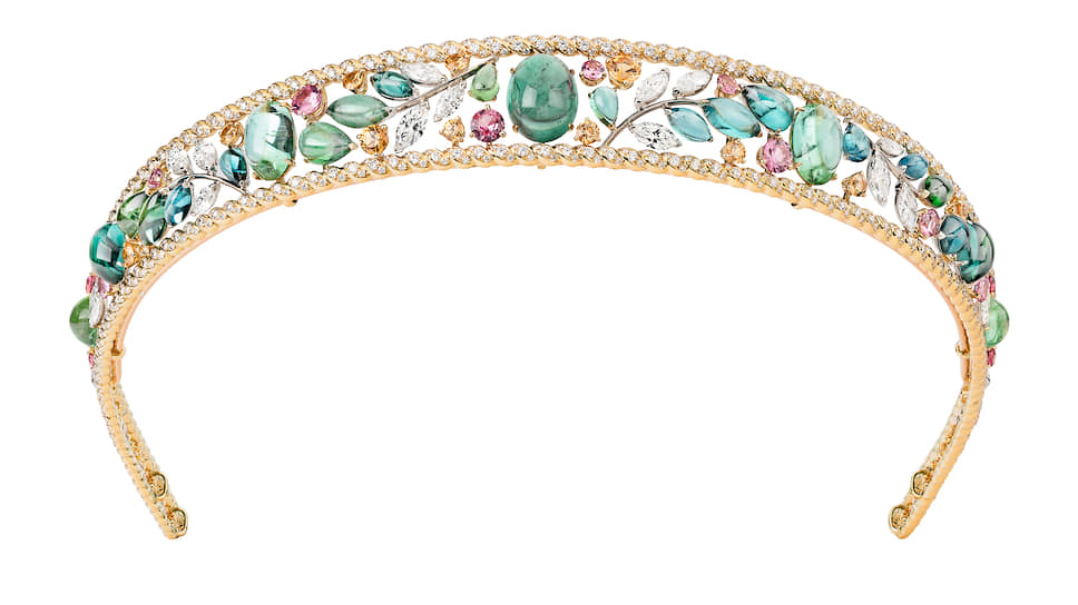 Chanel Fine Jewelry, тиара Ble Maria, желтое золото, розовые шпинели, гранаты, турмалины, бриллианты