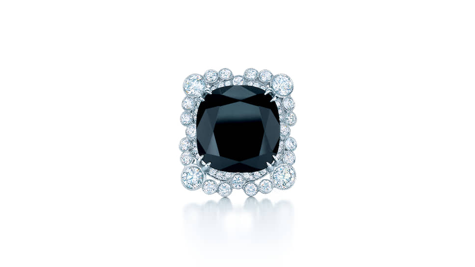 Tiffany &amp; Co., кольцо, платина, оникс, бриллианты