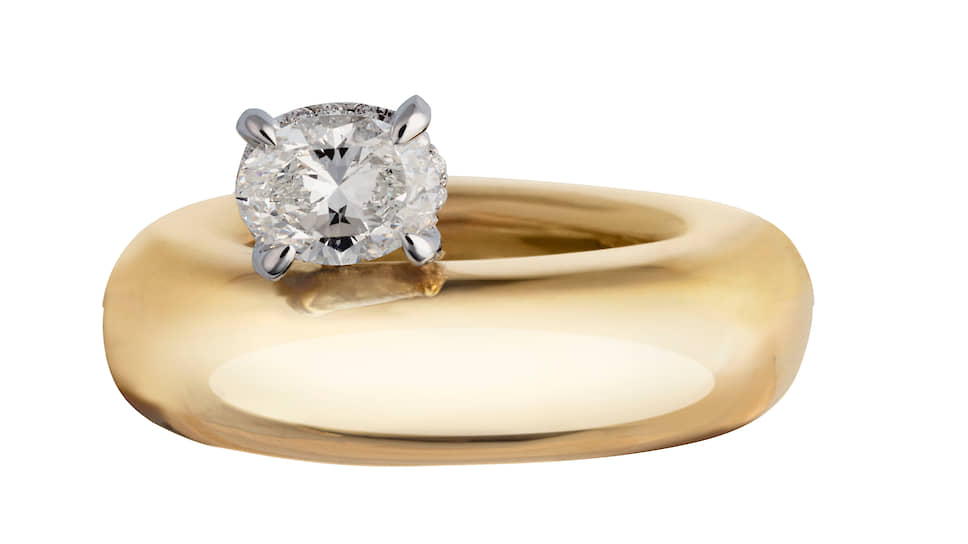 Ana Khouri, кольцо Phillipa, желтое и белое золото, бриллиант
