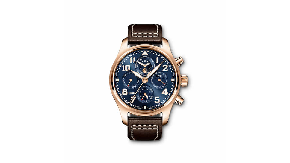 IWC, часы Pilot’s Watch Perpetual Calendar Chronograph Edition «Le Petit Prince», 43 мм, розовое золото, механизм с автоматическим подзаводом