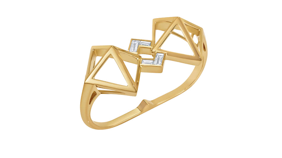 Atelier Swarovski by Stephen Webster, кольцо Double Diamond, желтое золото Fairmined, искусственно выращенные бриллианты