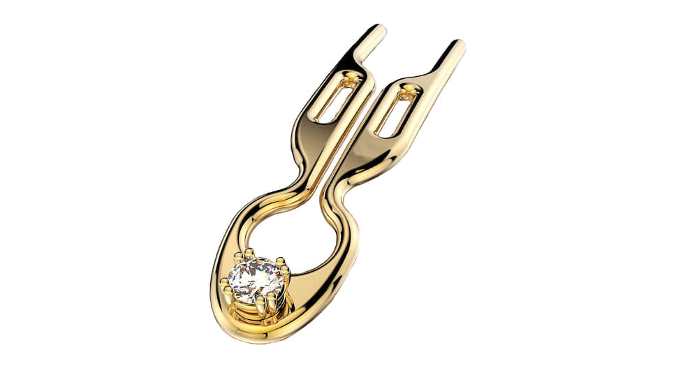 Шпилька из золота с бриллиантовой вставкой, №1 Hairpin