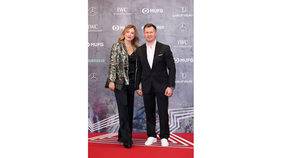 Алексей Немов с женой на церемонии Laureus World Sports Awards в Берлине, февраль 2020 года
