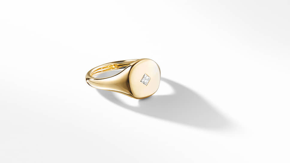 Кольцо Pinky Rings, David Yurman, желтое золото, бриллианты