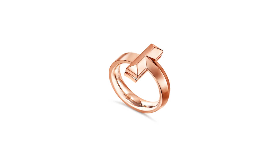 Кольцо Tiffany T1, розовое золото
