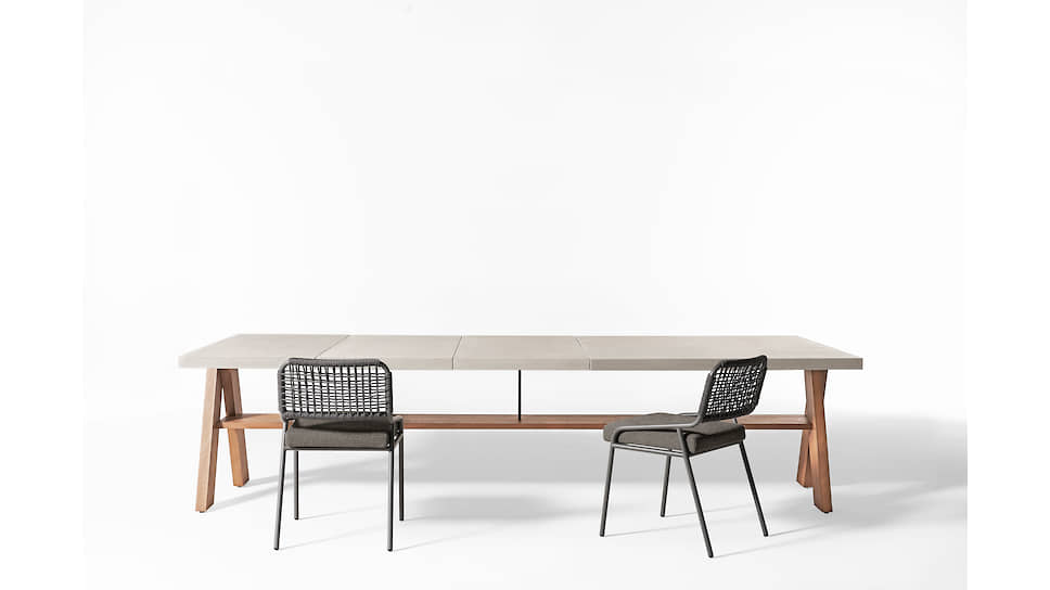 Стол и стулья, коллекция Joi Open Air, дизайн Андреа Паризио, Meridiani