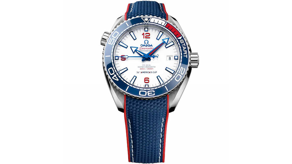 Omega, часы Seamaster Planet Ocean 36th America’s Cup, 43,5 мм, сталь, керамика, механизм с автоматическим подзаводом, запас хода 60 часов, водонепроницаемость 600 м