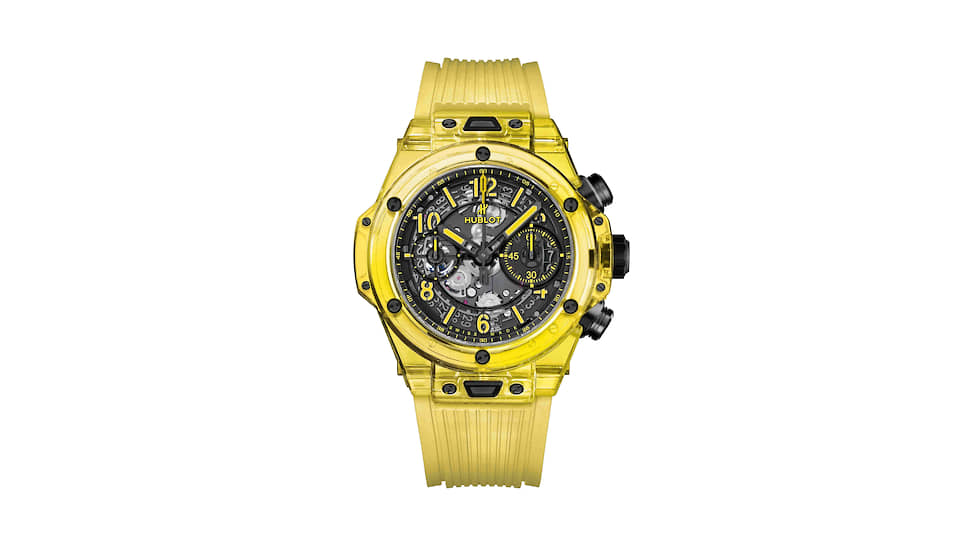 Hublot, часы Big Bang Unico Yellow Sapphire, 42 мм, сапфир, титан, механизм с автоматическим подаводом, запас хода 72 часа, 100 экземпляров