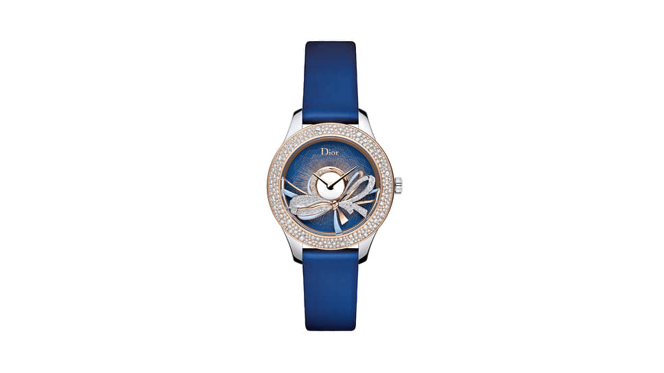 Dior Horlogerie, часы Grand Bal Ruban, 36 мм, сталь, розовое золото, бриллианты, механизм с автоматическим подзаводом, запас хода 42 часа