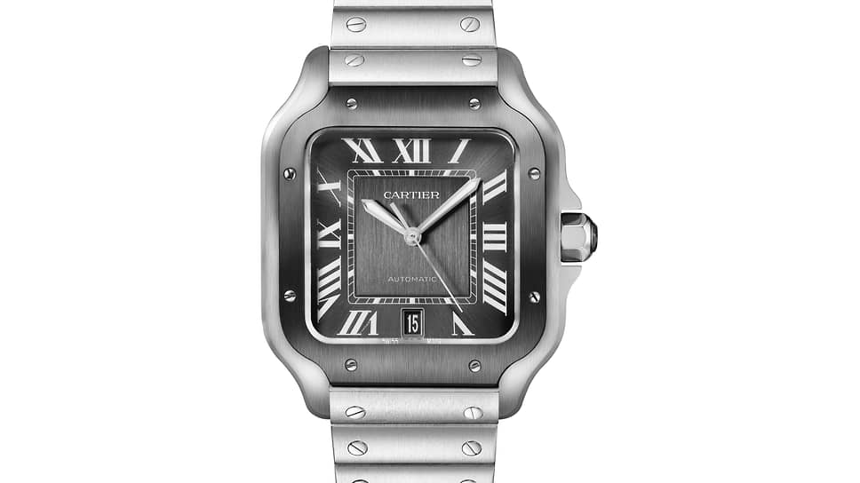 Cartier, часы Santos de Cartier, 39,8 мм, сталь, механизм с автоматическим подзаводом, запас хода 42 часа