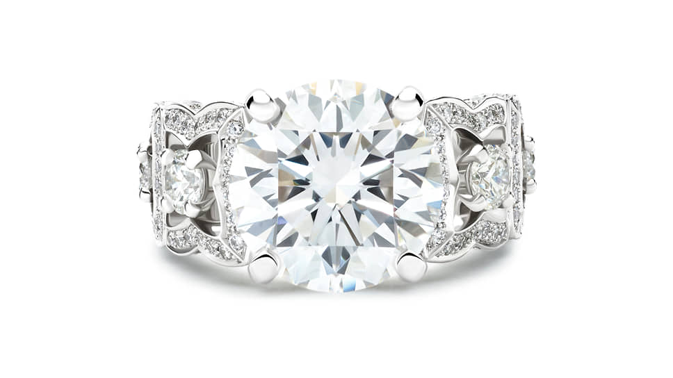 Кольцо 1888 Master Diamonds, белое золото, центральный бриллиант круглой огранки, бриллианты