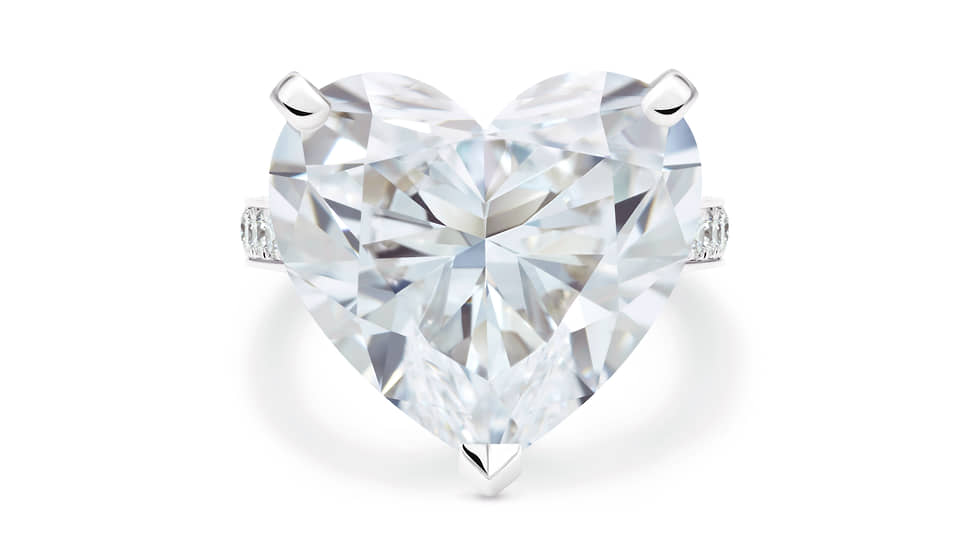 Кольцо 1888 Master Diamonds, белое золото, центральный бриллиант огранки «сердце», бриллианты