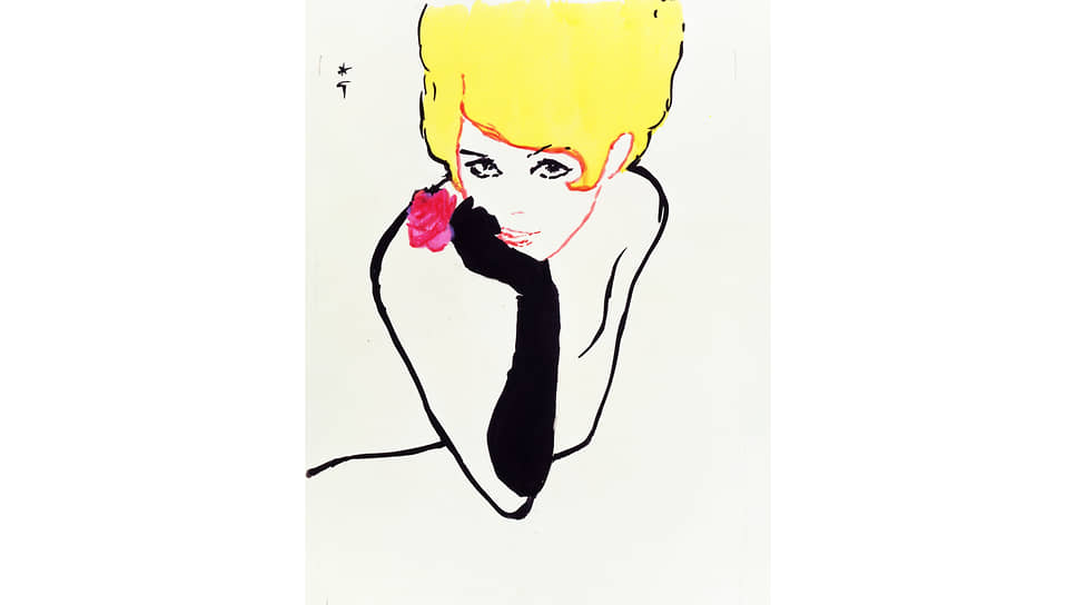 Рисунок Рене Грюо для рекламы аромата Miss Dior, 1966 год